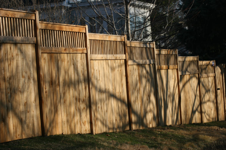 AmeriFence Corporation Wichita - Wood Fencing, 1055 Custom Solid with Accent Top