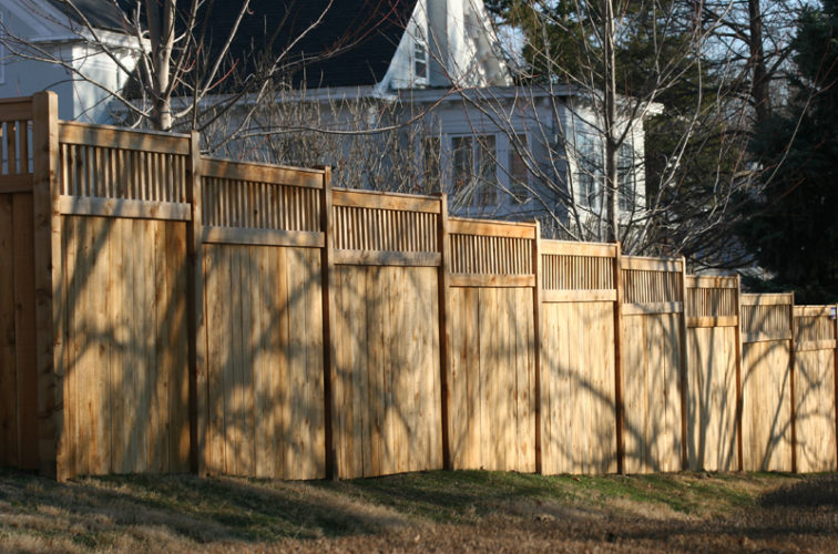 AmeriFence Corporation Wichita - Wood Fencing, 1057 Custom Solid with Accent Top