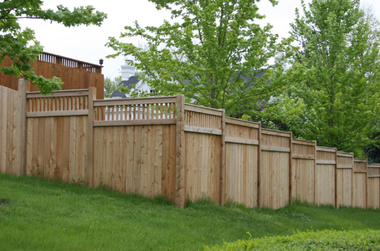 AmeriFence Corporation Wichita - Wood Fencing, 1068 Custom Solid with Accent Top