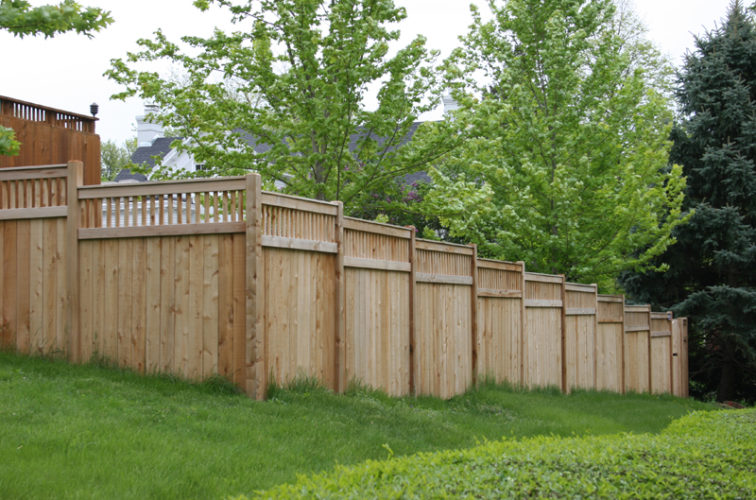 AmeriFence Corporation Wichita - Wood Fencing, 1069 Custom Solid with Accent Top
