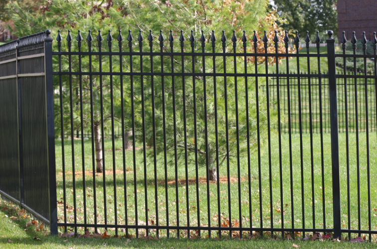 AmeriFence Corporation Wichita - Custom Iron Gate Fencing, 1207 Classic Quad Flame Ornamental Iron