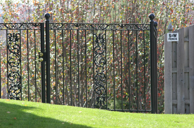 AmeriFence Corporation Wichita - Custom Iron Gate Fencing, 1209 Ornamental Iron gate with Scroll