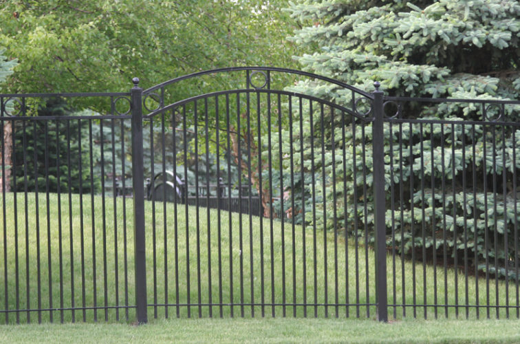 AmeriFence Corporation Wichita - Custom Iron Gate Fencing, 1212 Overscallop panel with rings