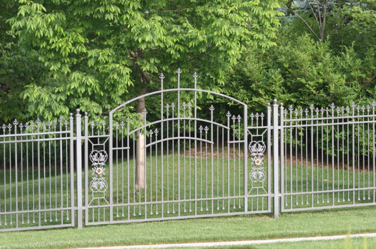 AmeriFence Corporation Wichita - Custom Iron Gate Fencing, 1214 Overscallop panel with scroll work