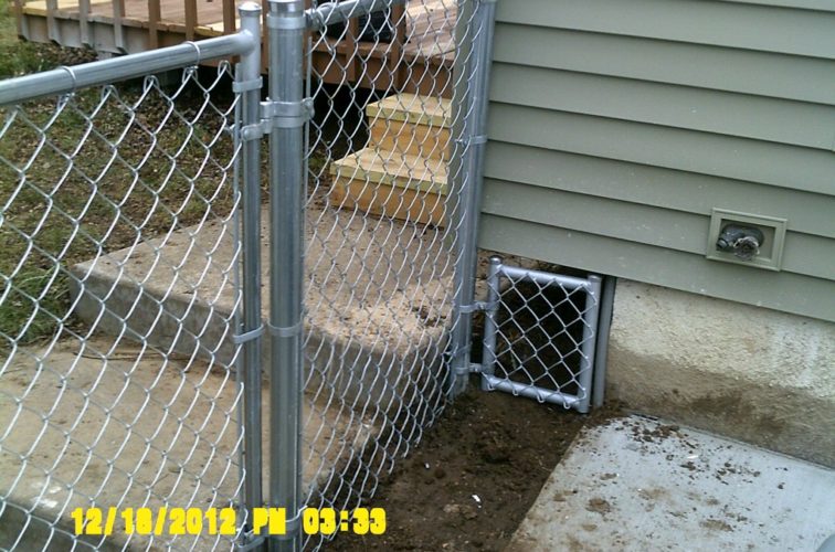 AmeriFence Corporation Wichita - Chain Link Fencing, 4' Galvanized Chain Link With Custom Panel - AFC - IA