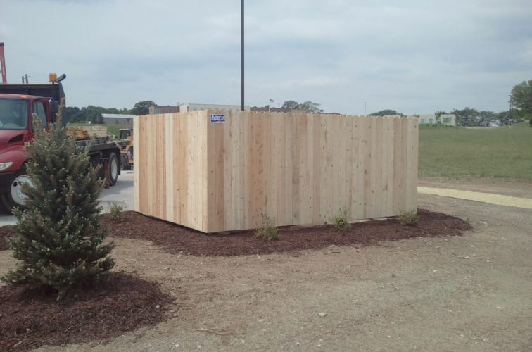 AmeriFence Corporation Wichita - Wood Fencing, 6' Solid Dumpster Enclosure - AFC - IA