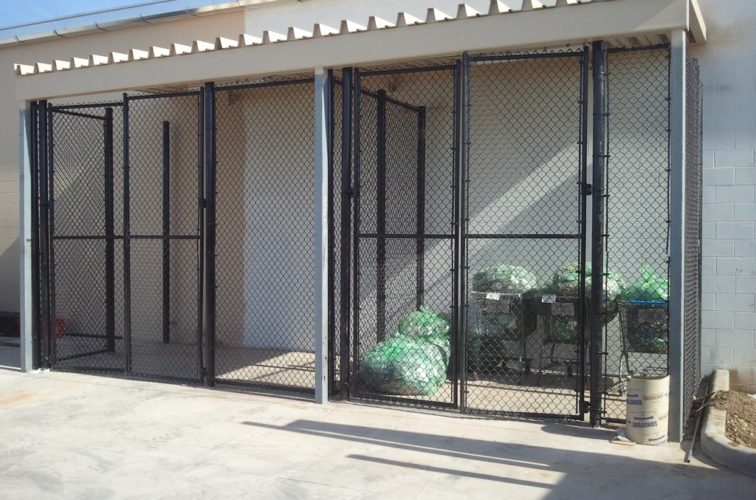 AmeriFence Corporation Wichita - Chain Link Fencing, 8' Chain Link Recycling Enclosure - AFC - IA