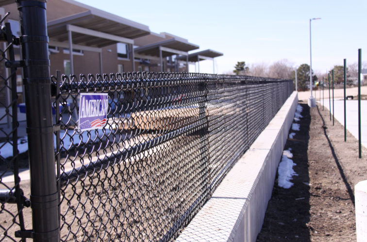 AmeriFence Corporation Wichita - Chain Link Fencing, Black Vinyl Chain Link Track Fence