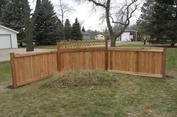 AmeriFence Corporation Wichita - Wood Fencing, Decorative Cedar Privacy with Picket Accent AFC, SD