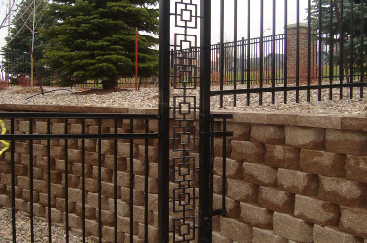 AmeriFence Corporation Wichita - Custom Iron Gate Fencing, Retaining Wall Transition AFC, SD