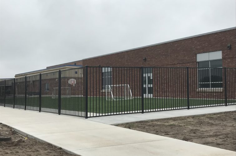 AmeriFence Corporation Wichita - Amelia Airhart Elementary 2 Rail Ornamental Fence